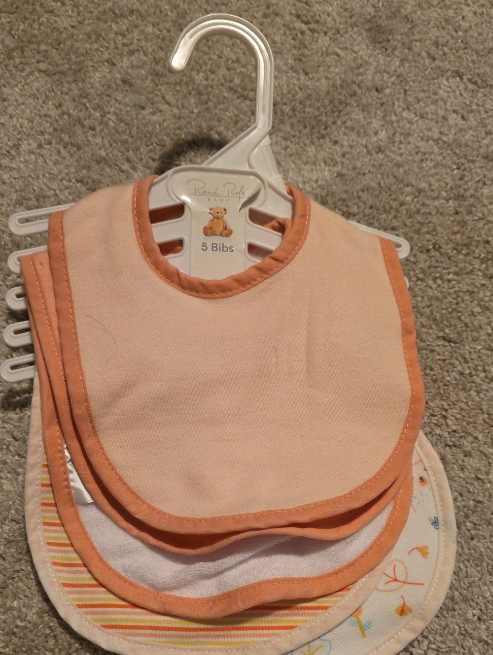 Rene Rofe Pink & Multi Color Baby Bibs - 5 Pack
